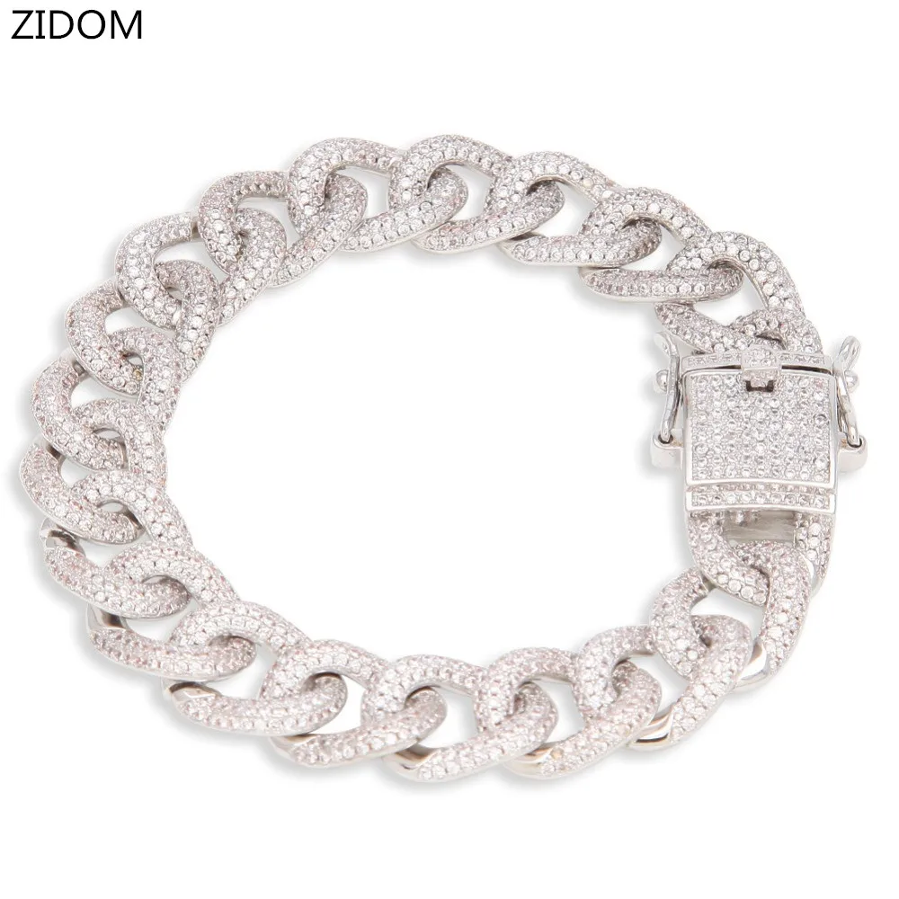 Мужской браслет в стиле хип-хоп с кубическим цирконием AAA 2018 | Украшения и