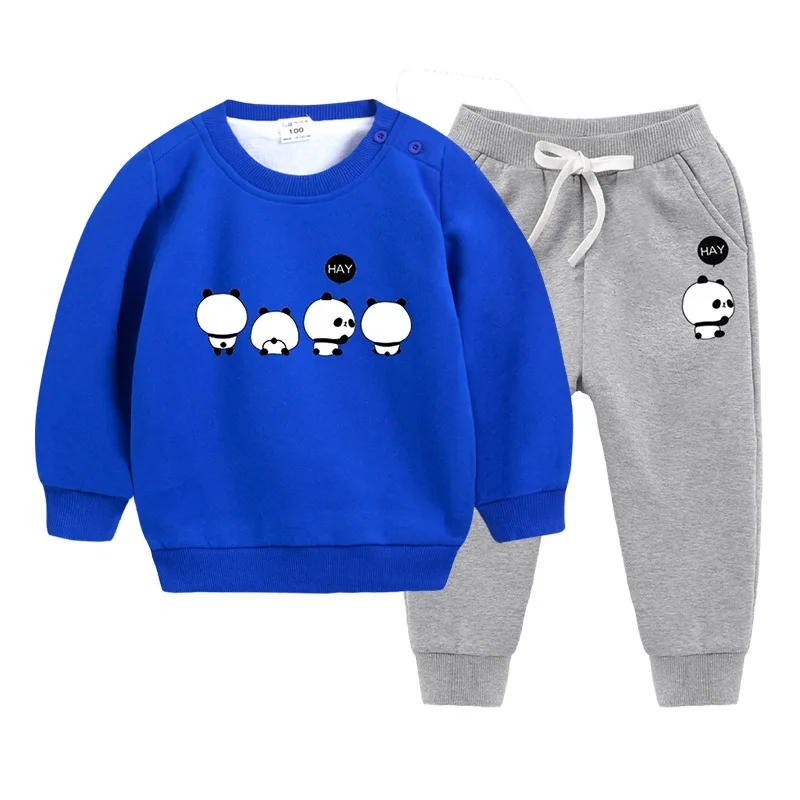 Зимняя детская одежда для мальчиков и девочек верхние костюмы свитшоты брюки 2