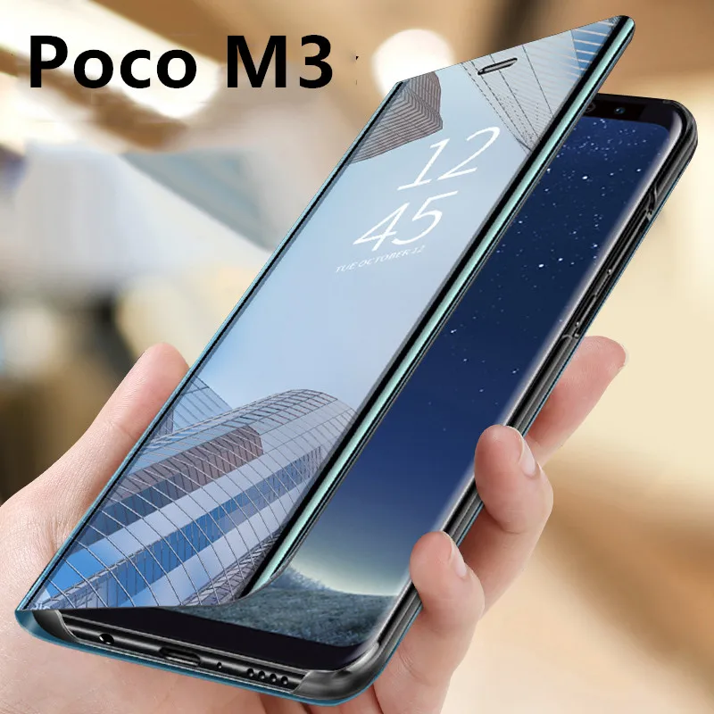 

Colourful Mirror Flip Case For Xiaomi Poco M3 F3 PocoM3 M4 Pro 4G X4 Pro 5G Poco X3 NFC F4 GT C31 M5S Cover Accessory