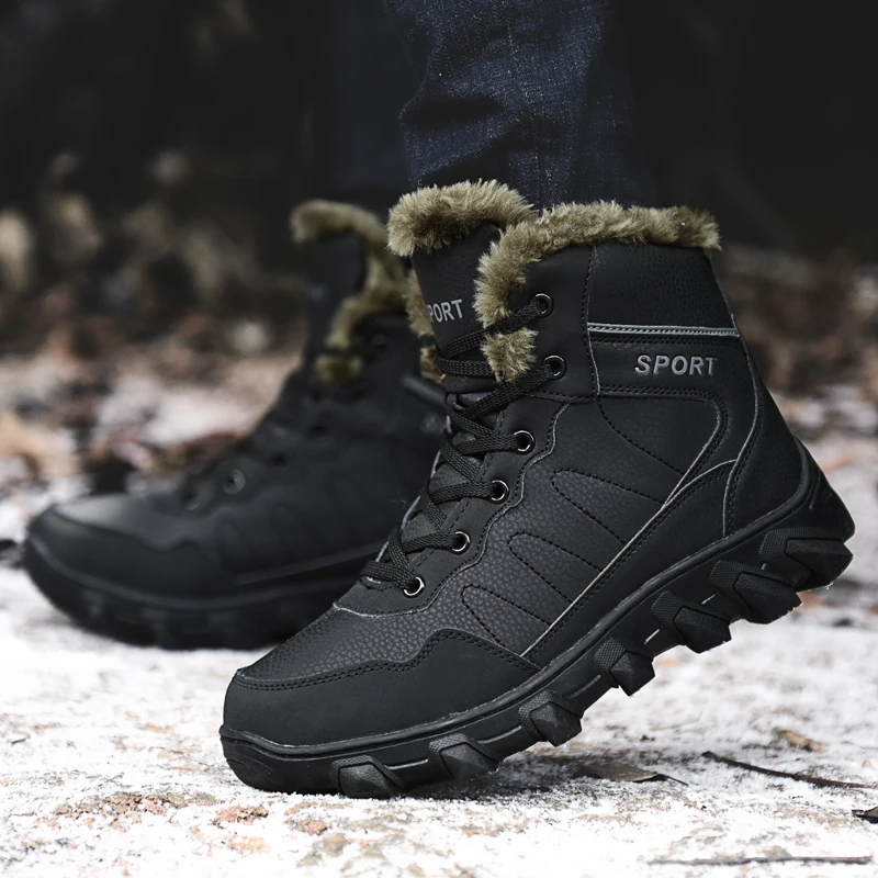 

2021 Winter Boots Men Steel Toe Cap Safety Boots Work Shoes Men Puncture-Proof Work Boots Plush Warm Safety Shoes Boots botas