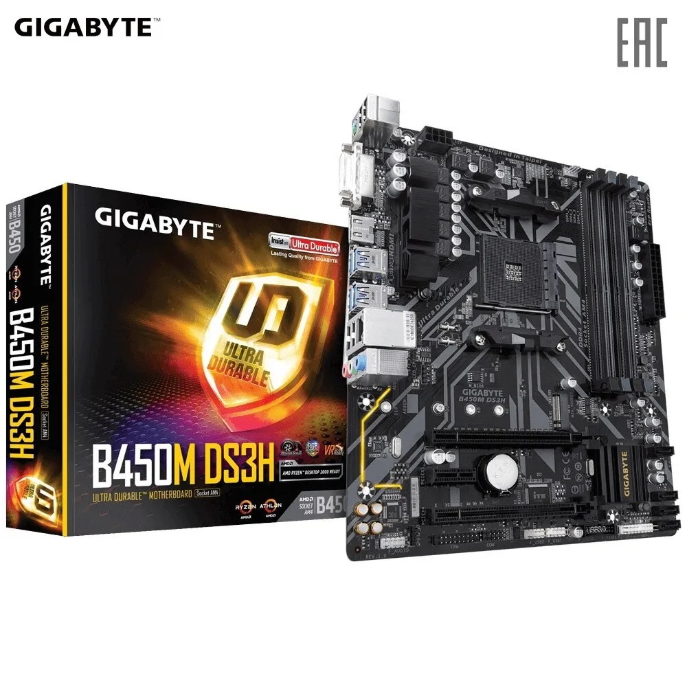 Материнская плата Gigabyte B450M DS3H | Компьютеры и офис