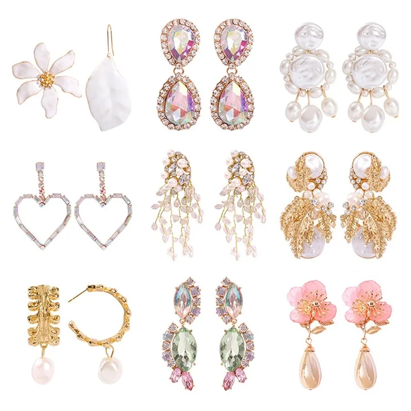 Элегантные Кристальные Сережки для женщин серьги с золотым жемчугом роскошные