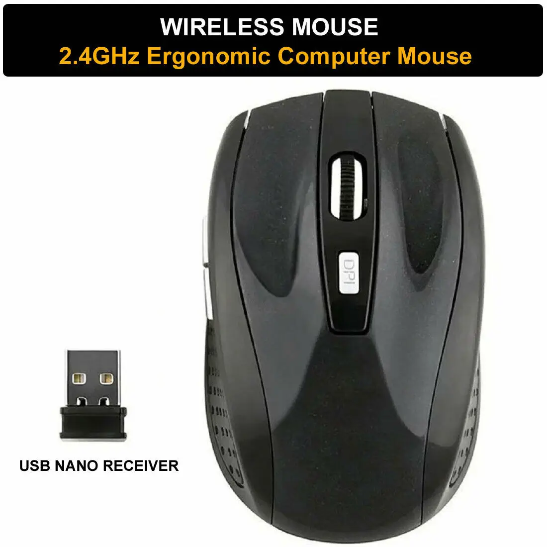 

2.4GHz Wireless Cordless Mouse Optical Scroll For PC Laptop Computer with USB UK