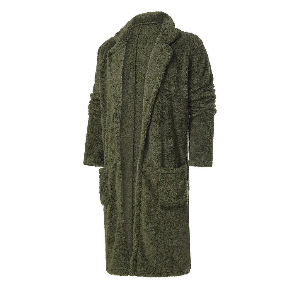 Мужские пальто модный мужской свободный теплый плюшевый кардиган длинный