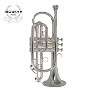 cornet bb flat cornet trumpet instrument silver plated trompeta with mouthpiece and carry case musical instrument professional