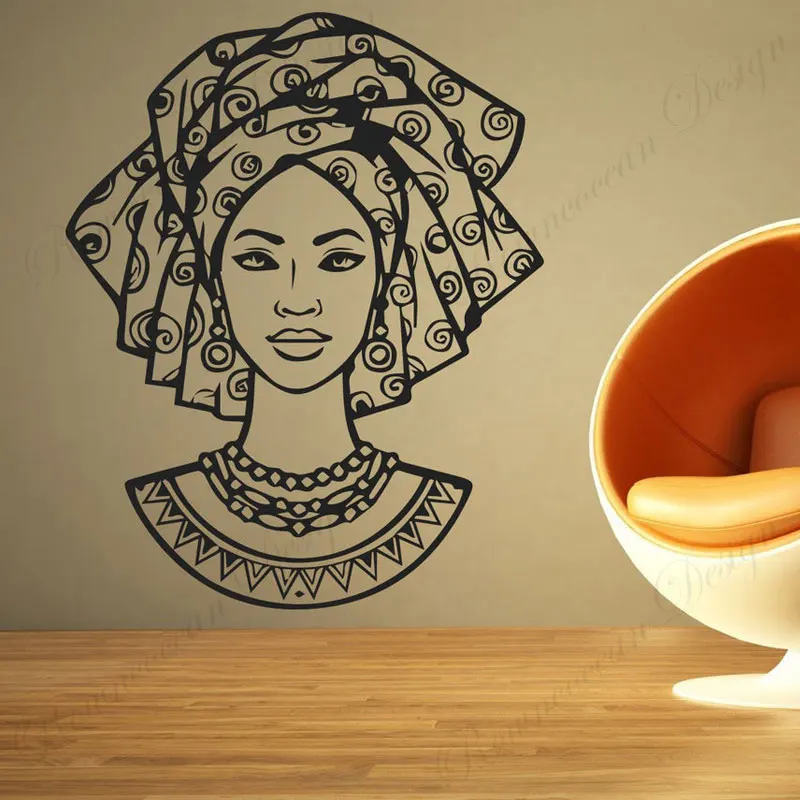 

National Girl Of Africa Traditions Wall Sticker Vinyl Home Decor Girl Room Bedroom Removable Art Decals Transfer Wall Paper A652