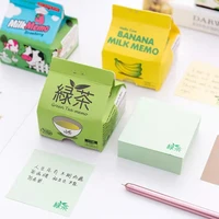 creative milk box drawing note memo pad paper cute cartoon message notes sticky paper student stationery school office supplies
