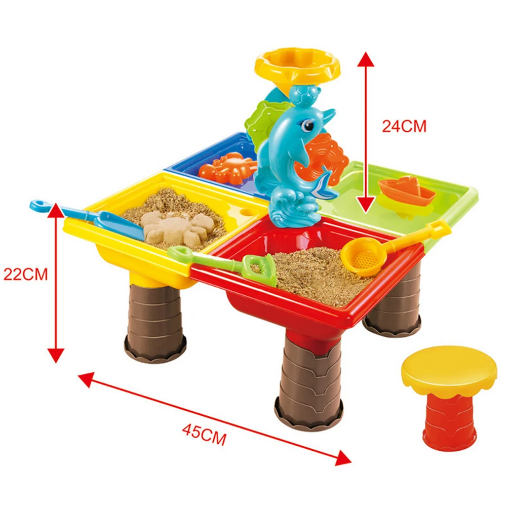 

Children's DIY Beach Table Early Education Set Baby Play Water Dredging Tool Educational Play House Toy Have Fun