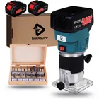 1500W бесщеточный Электрический триммер для Перезаряжаемые слоистый триммер края резьба по дереву Фрезерный инструмент для Makita Батарея  14 ''Route