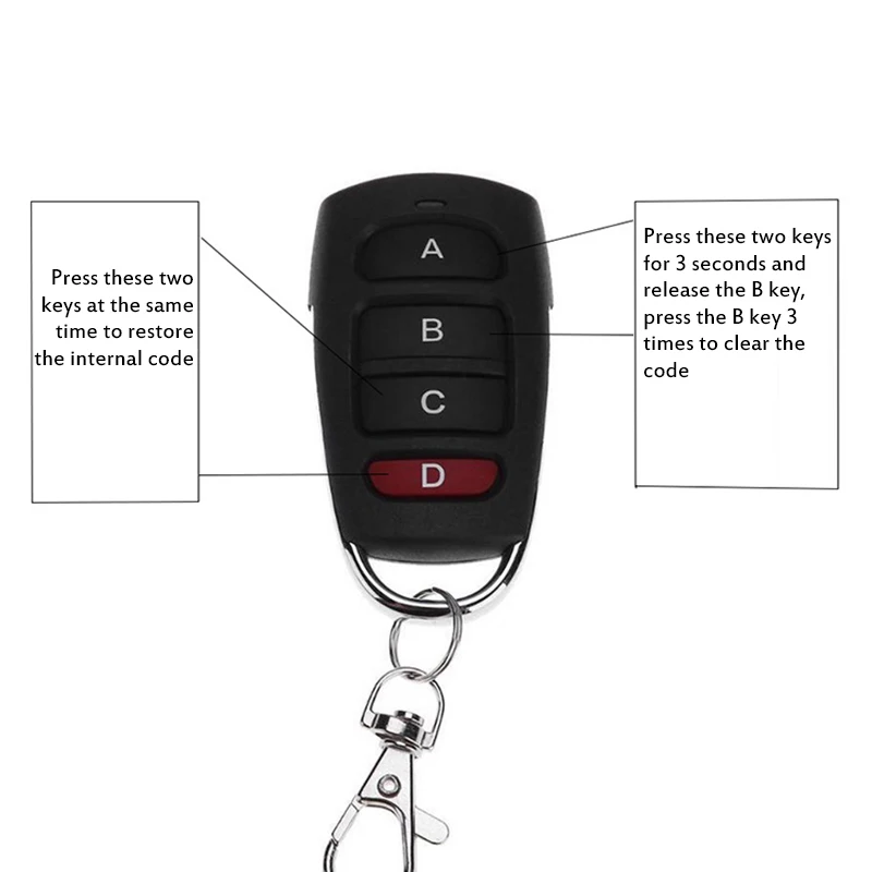 

Universal 433MHz Wireless Copy Remote Control Key 433.92 Frequency Garage Door Openers Duplicator Cloning Code Keys Controllers