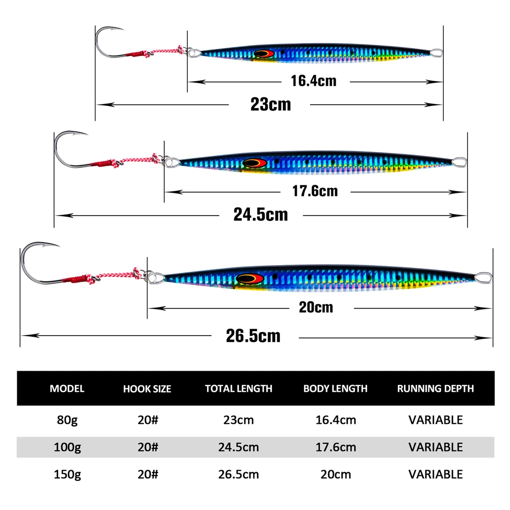 Goture G009 светящаяся металлическая Jig скорость джиггинг медленный шаг Вертикальная