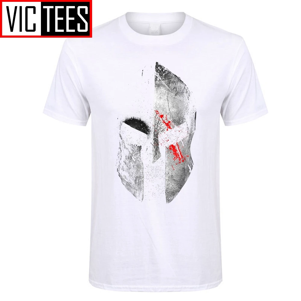 Футболка мужская в стиле Харадзюку винтажная тенниска с принтом спартанского