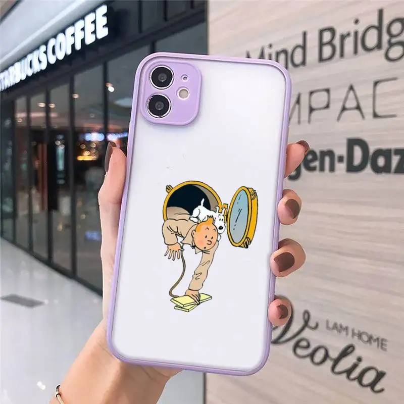 

Cartoon The Adventures of Tintin Phone Case matte transparent For iphone 7 8 11 12 plus mini x xs xr pro max cover