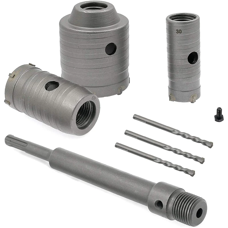 

Concrete Hole Saw Kit, Hole Saw Drill Bit Set for Brick Concrete Cement Stone Wall Air Conditioning Masonry Tile