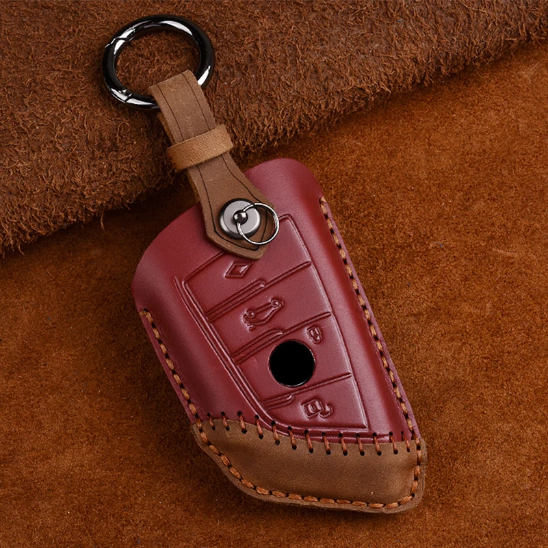 Автомобильный чехол для ключей из натуральной кожи умный держатель защитная