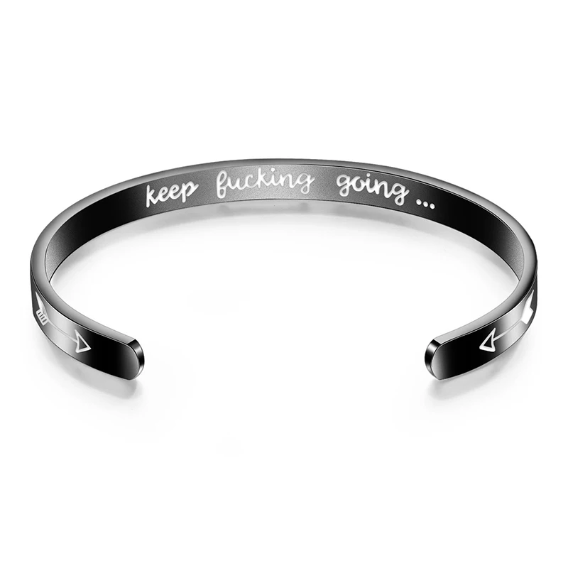 Многоцветные c-браслеты из нержавеющей стали открытые манжеты вдохновляющий