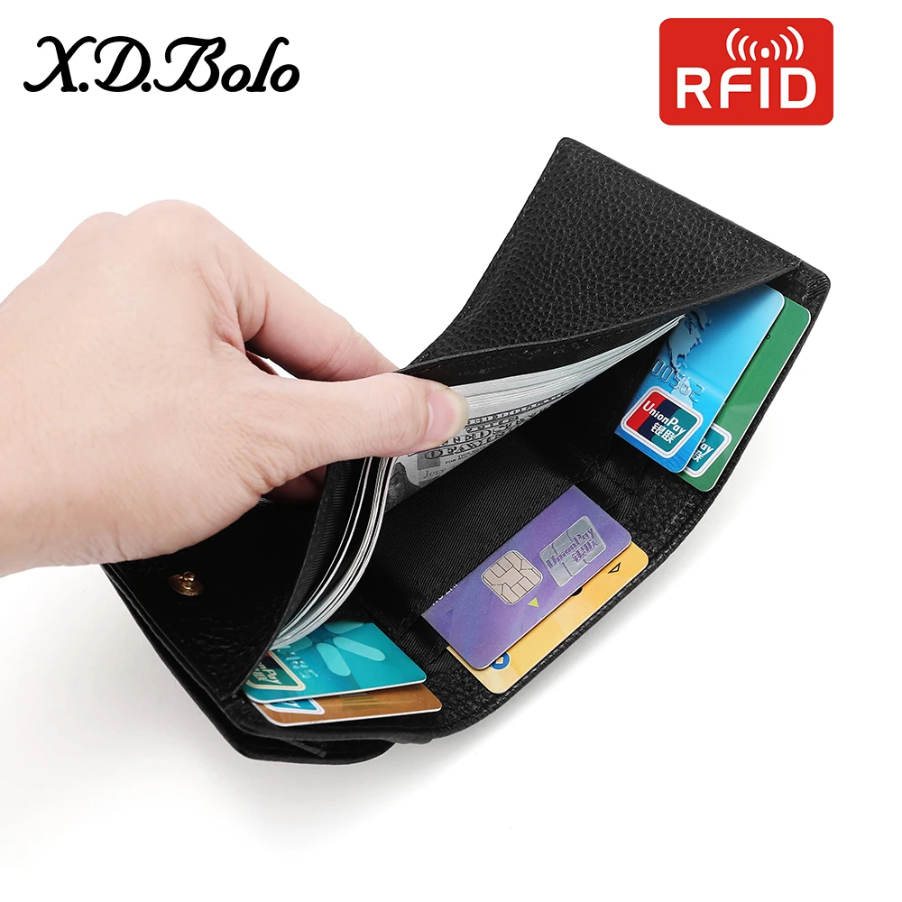 

Модный женский кошелек, маленький кожаный держатель для карт с рчид-блокировкой, кошельки, Женский кошелек из натуральной кожи, мини-кошеле...