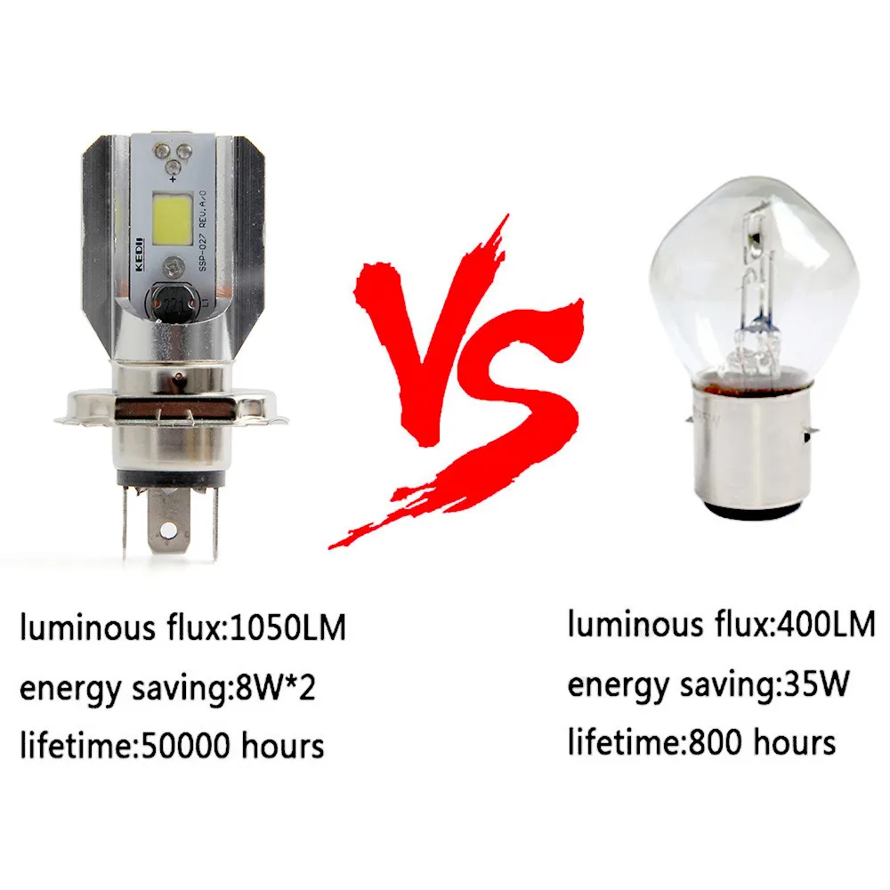 H4Led мотоциклетный головной светильник, лампы Cob Led 12-36 в 1000lm h I, ламповый скутер, мотоциклетный головной светильник, ламповый лучевой светильник