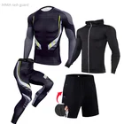 Костюм мужской спортивный компрессионный, термобелье, колготки, рубашка и леггинсы, Быстросохнущий комплект для бега, зимняя одежда, 2-4 комплекта