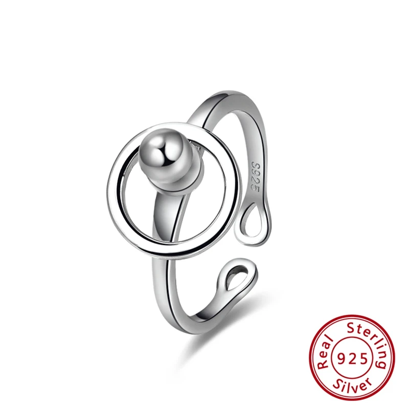 SR127 ORSA JEWELS женские кольца из натуральной 925 пробы, Серебряное двойное сферическое необычное регулируемое женское уникальное кольцо, ювелирное изделие SR120 - Цвет камня: SR127