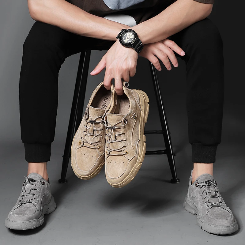 

Man Leather shoes Casual Sneakers Designer Slip-on Men Walking Shoes High Quality cow suede Leather Shoe Luxury Brand Men Shoes