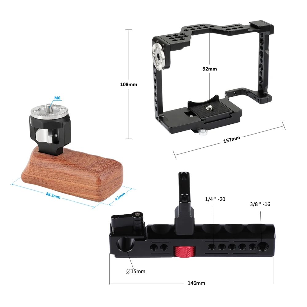 Kayulin полный корпус камеры с верхней ручкой Сырная ручка и Arri розетка для Sony a7 II a7R