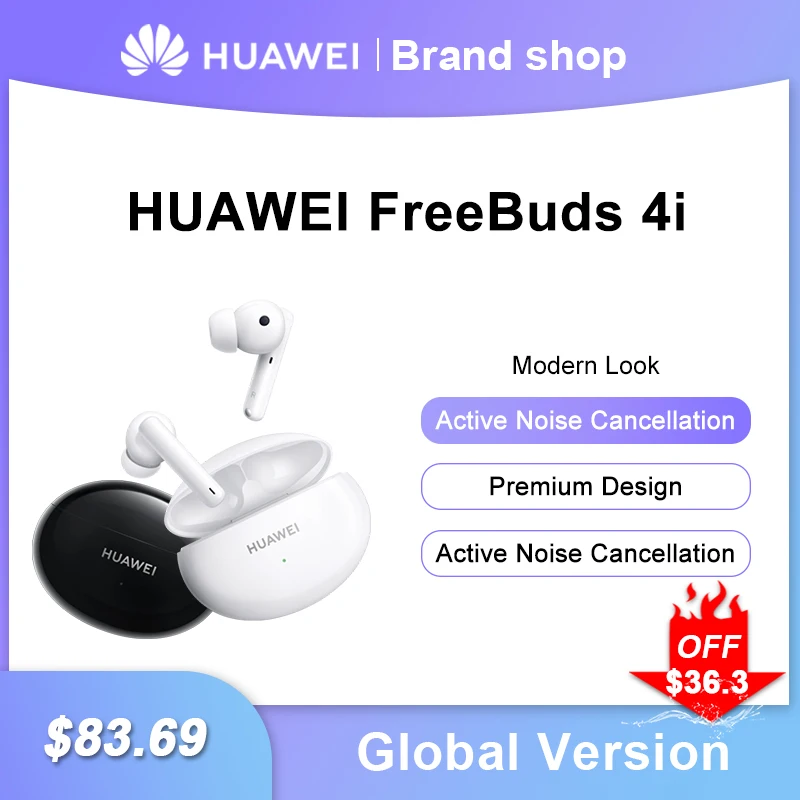 Глобальная версия Huawei Freebuds 4i беспроводные наушники динамический блок ANC беспроводной Bluetooth 5,2 гарнитура активное шумоподавление