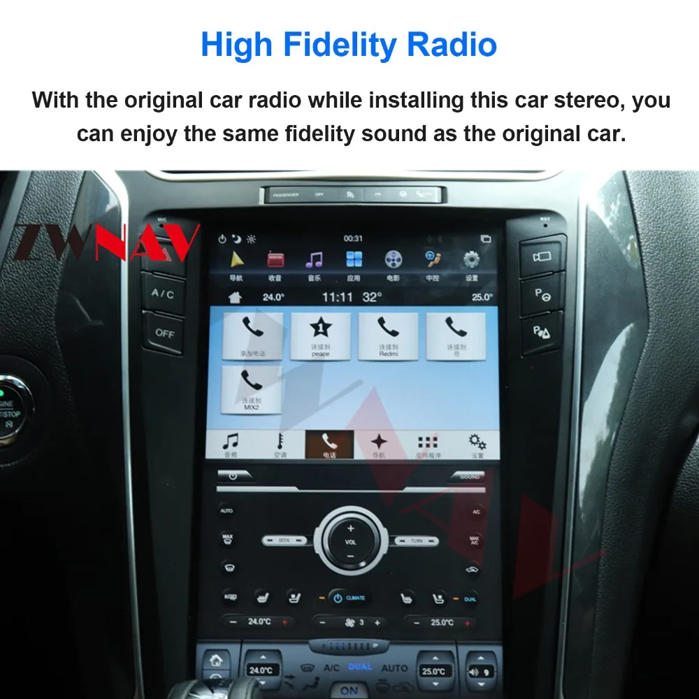 PX6 4GB RAM Tesla style Android 9.0 Car GPS Navigation For Ford Explorer 2011+ Auto A/C head unit multimedia radio tape recorder