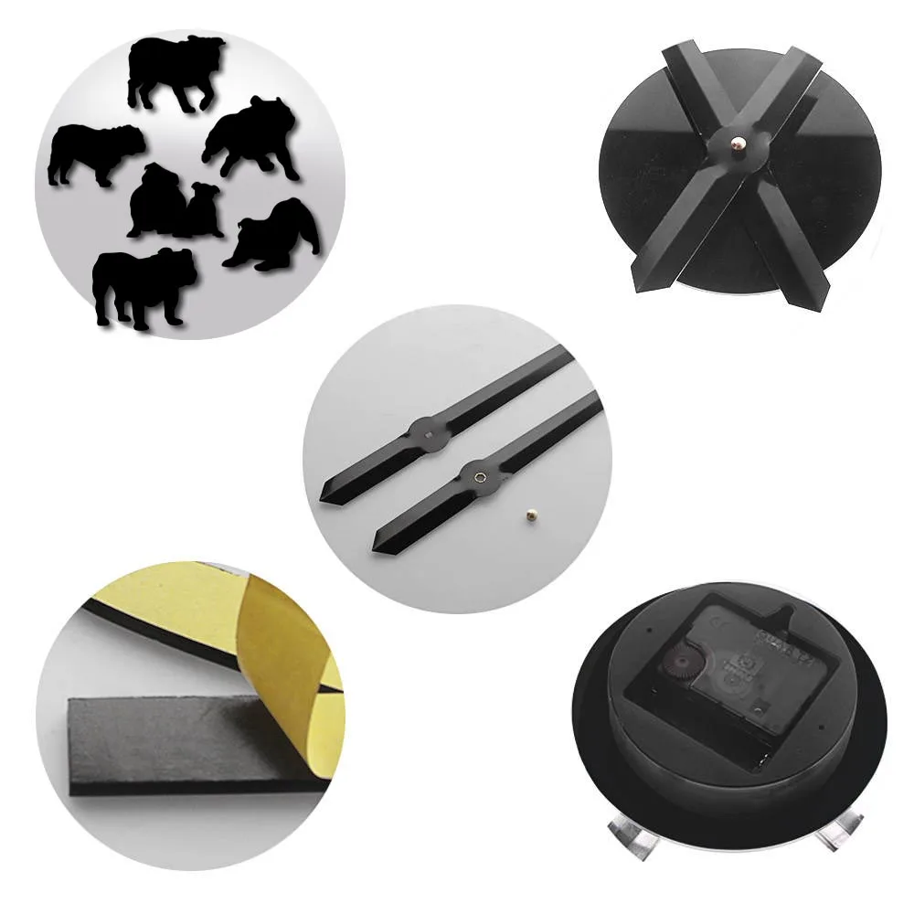 Большой английский Бульдог негабаритных DIY настенные часы настенная живопись