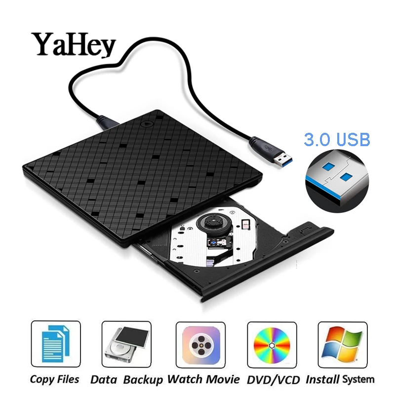 Внешний Дисковод DVD Оптический компакт диск писатель/горелка привод Портативный