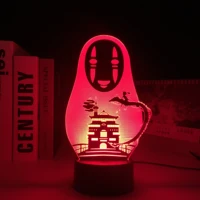no face man anime spirited away led light for bedroom decoration night light child birthday gift room desk acrylic 3d lamp