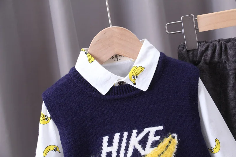 

Kids Boy Clothes Set Baby Boy Sports Suit Clothing Kids Print Clothes For Birthday Formal Outfits Suit Tops+Shirt+Pants 3pcs