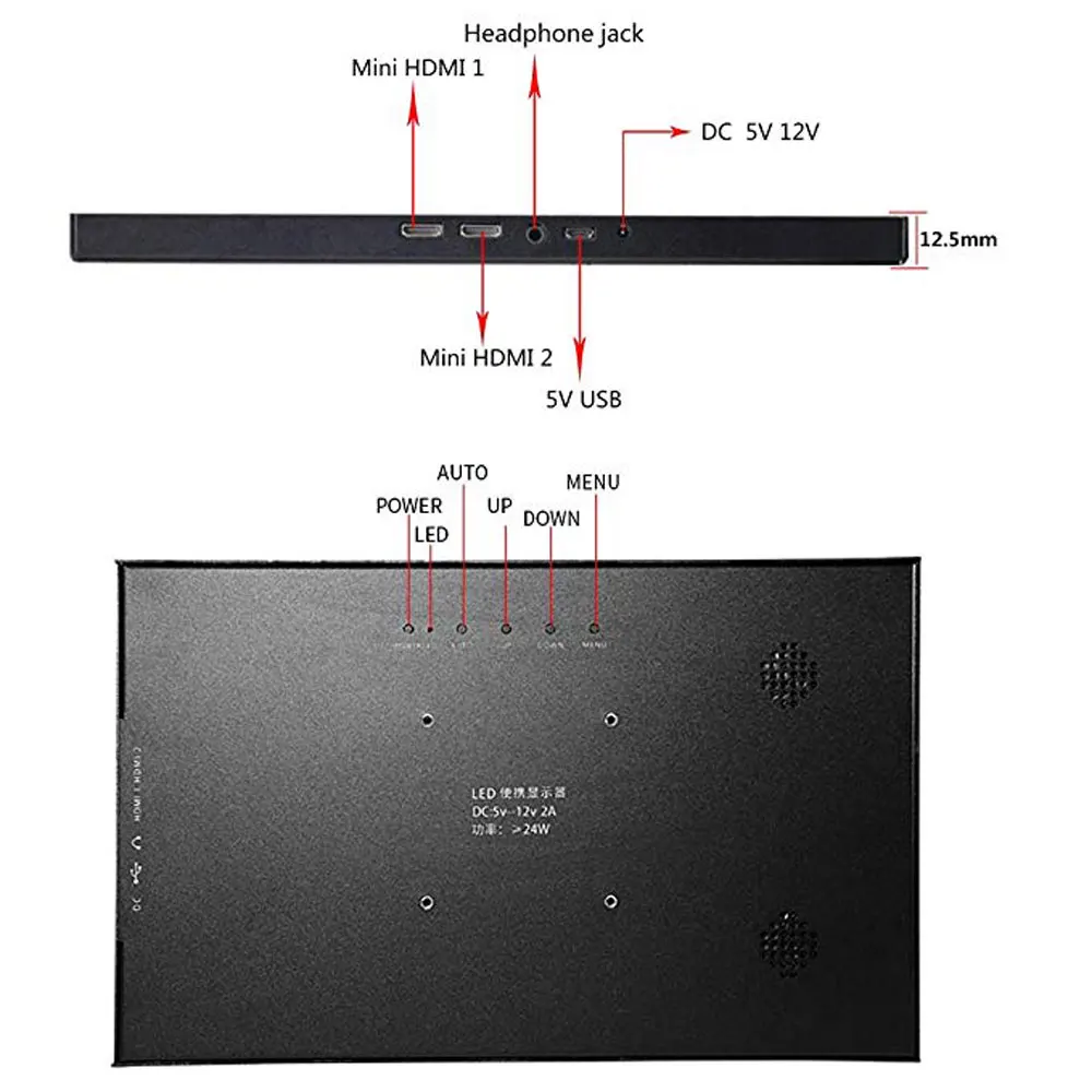 15 6 дюймов hd портативный компьютер сенсорный экран монитор ПК hdmi 1080P ips ЖК дисплей