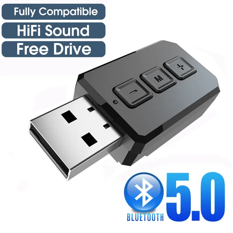 Обновленный USB Bluetooth 5 0 приемник передатчик громкой связи AUX RCA 3 мм Автомобильный