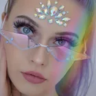 Солнцезащитные очки кошачий глаз в металлической оправе для мужчин и женщин, зеркальные, в винтажном стиле, трендовые, в треугольной оправе