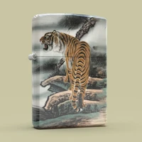 roaring in mountain side cliff tiger 2022 howling made in usa for zippo gift for girl friend young style