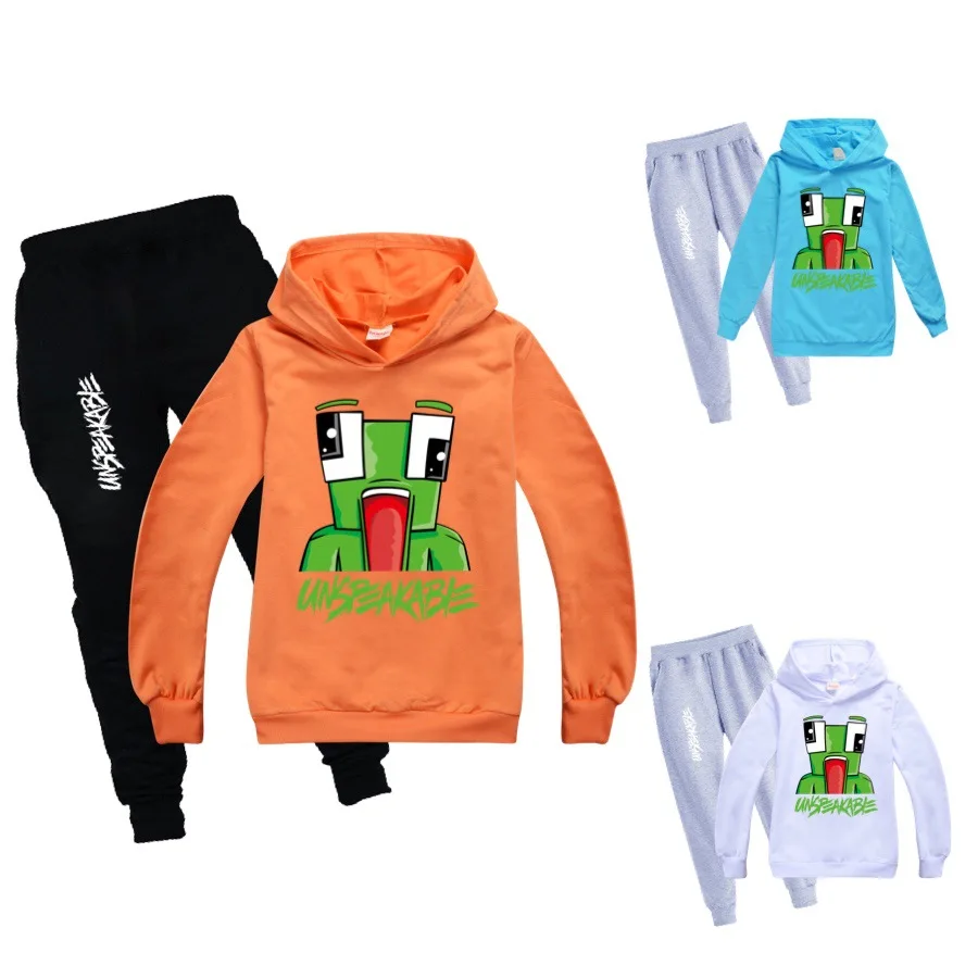 

2pcs Set Children Thin Casual suit Boys Tracksuits Kids UNSPEAKABLE Sport Suits Hoodies Top With Pants
