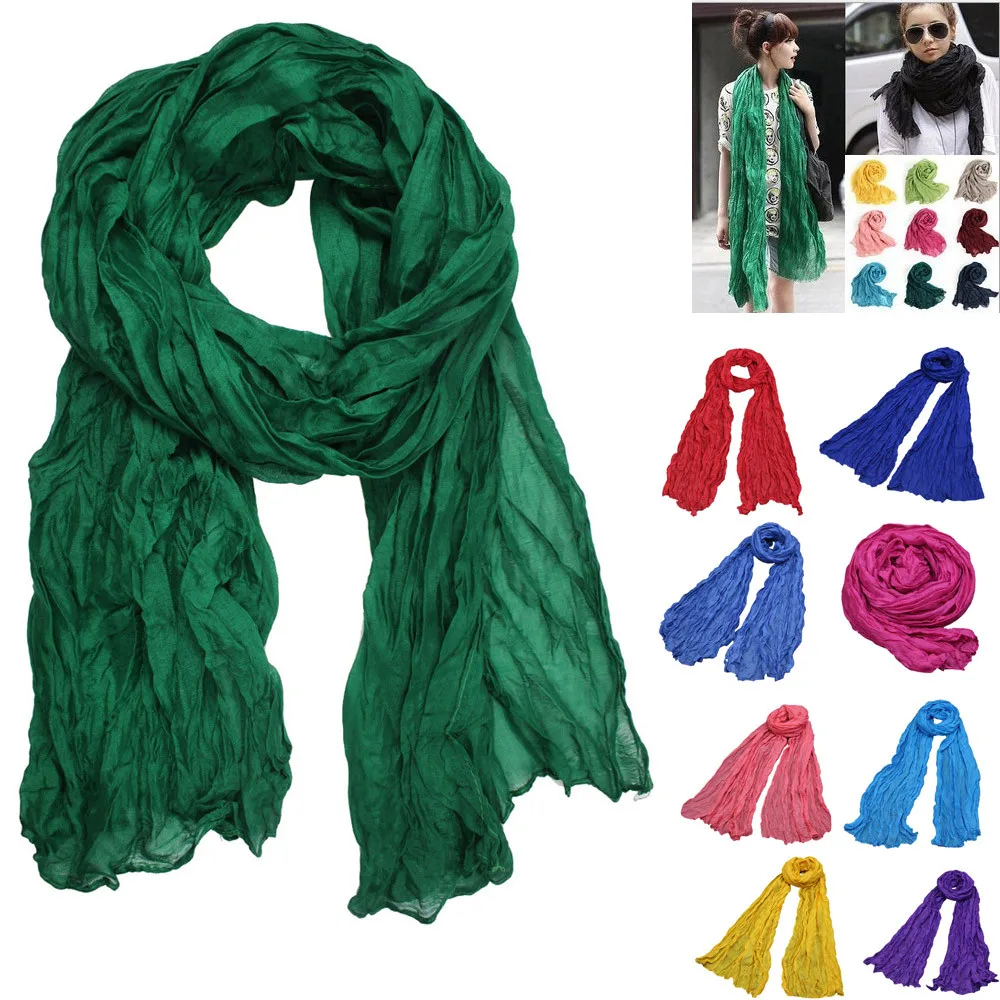 

Luxury Simple Women Solid Color Autumn Winter Scarf Fashion Retro Female Multipurpose Shawl Scarf