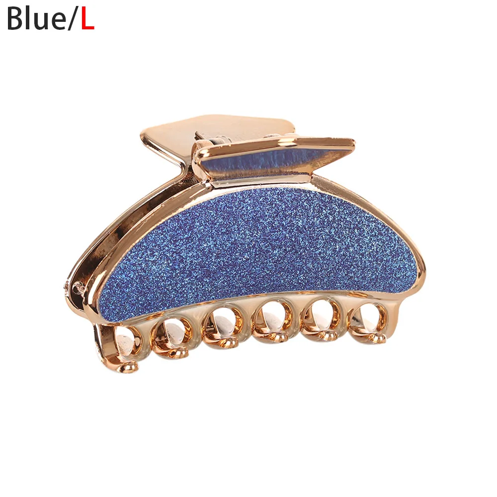 blue L Новинка, модные женские заколки для волос, акриловые шпильки для волос, одноцветные женские заколки для волос, крабы, Когти для волос, женские аксессуары для макияжа и мытья волос - Цвет: blue L