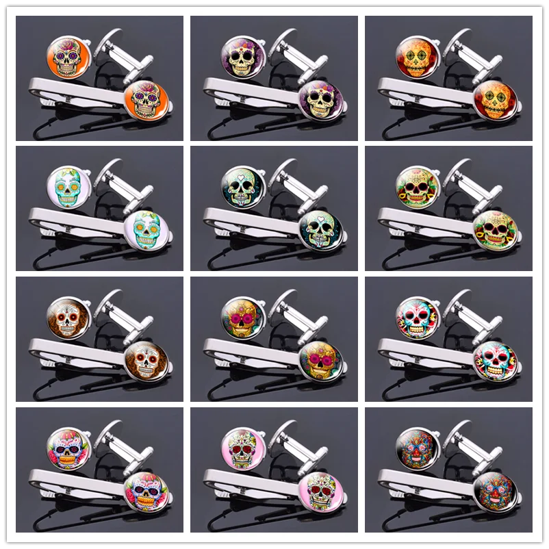 Мехико народное искусство сахар бижутерия с черепами черепа Узор Стеклянные