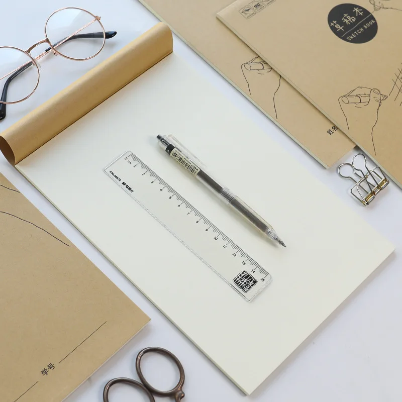 5 шт. крафт Обложка пустая бумажный альбом для чернил книга рисования лаконичные