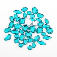 100pcs mixed shapes rhinestones glitter crystal acrylic sew on flatback rhinestones stone for diy clothes sewing beads
