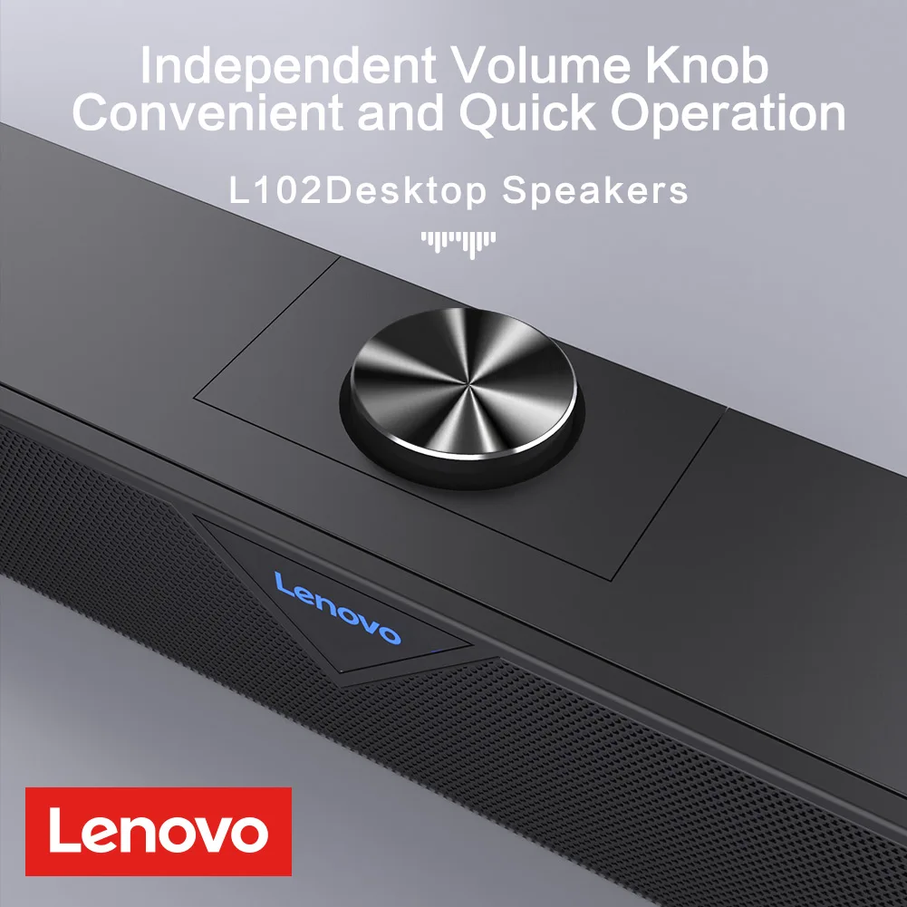 Компьютерная Колонка Lenovo L102 стереозвук сабвуфер динамик 3 5 мм Aux для Macbook ноутбука