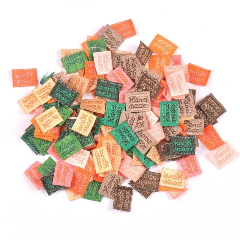 100 шт. ярлыки для одежды ручной работы с тиснением DIY этикетки типа флажок Швейные