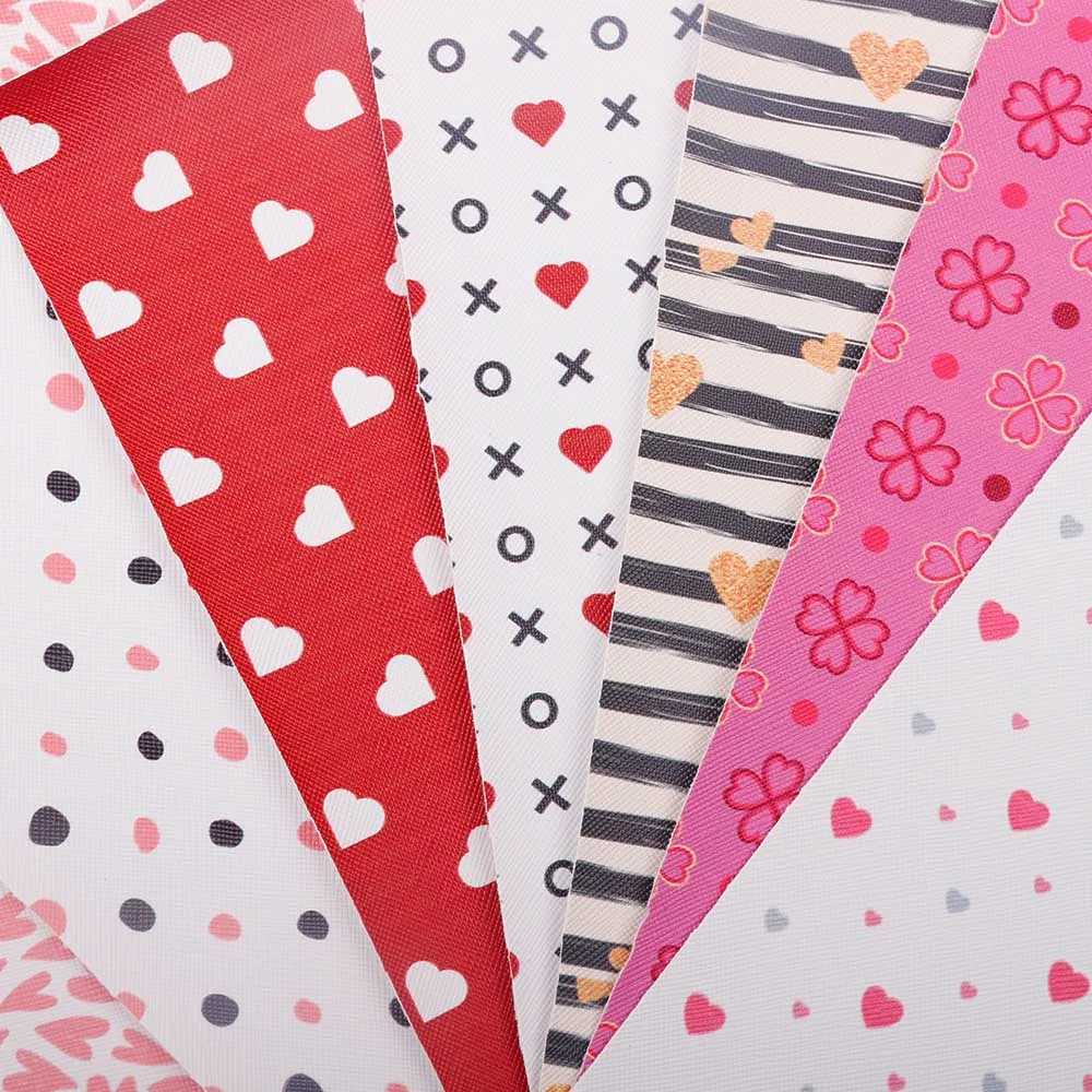 Листы из искусственной кожи с принтом AHB милый розовый принт на бант Изготовление