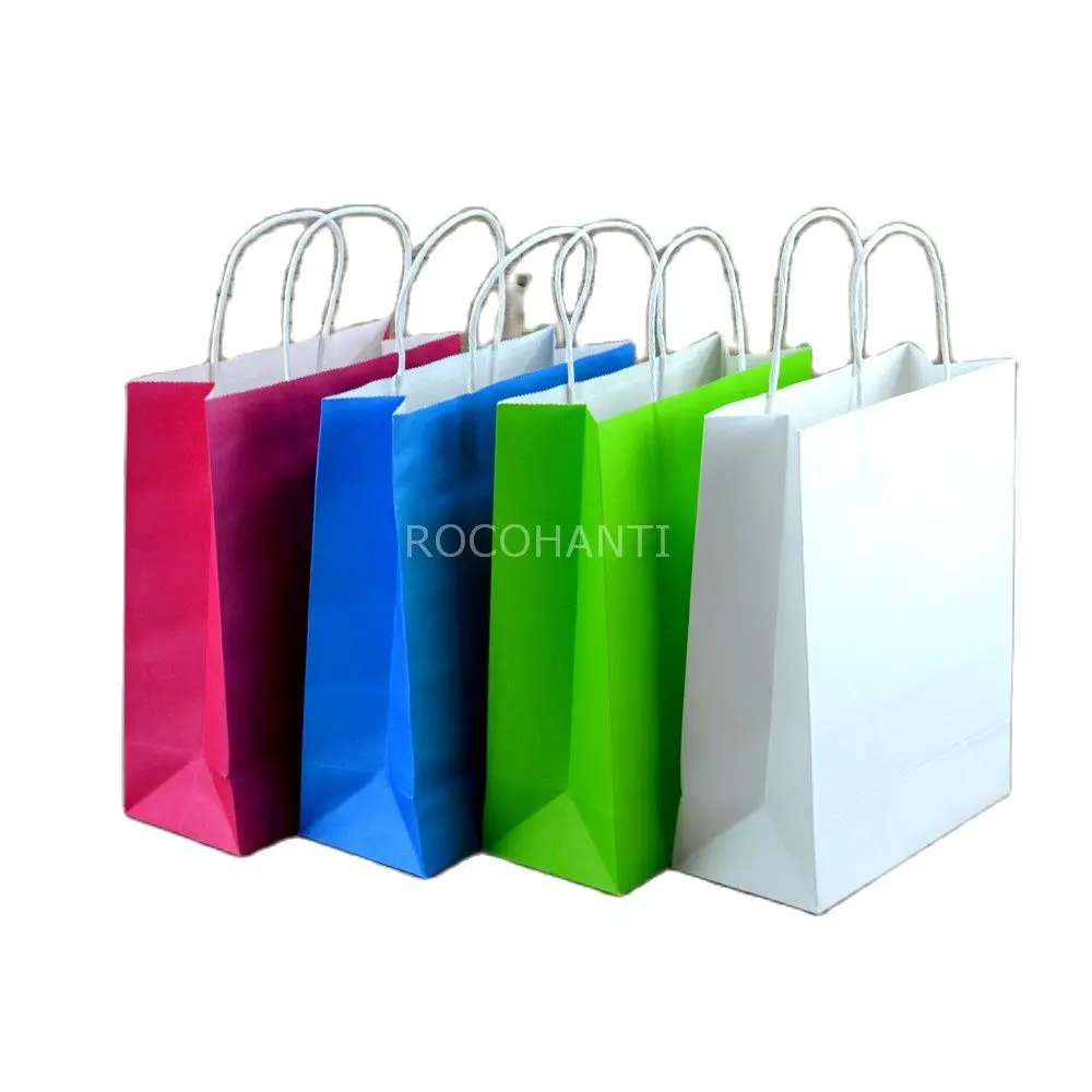 100х индивидуальный бумажный мешок для одежды Подарочный пакет из крафт бумаги