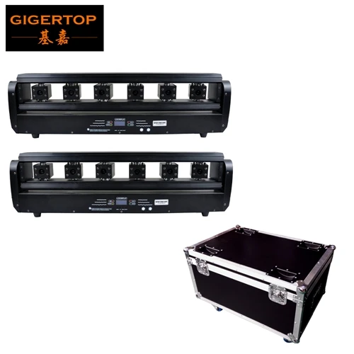 2in1 flight case Gigertop TP-E39 6 головы Стадия вращения Перемещение лазерной головки Красный цвет луч эффект индивидуальный контроль для дискотеки бар Вечерние - Цвет: 2in1 flight case