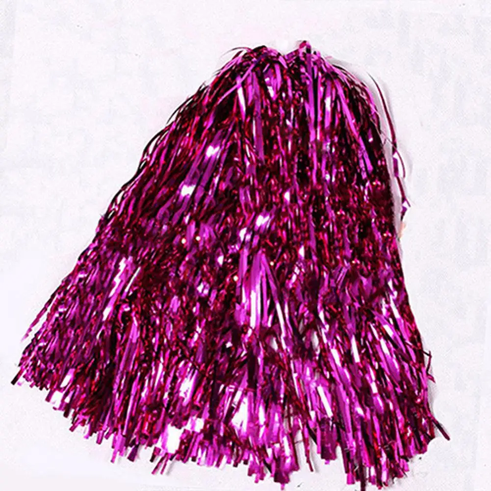 

1Pc Plastic Handle Metallic Streamer Poms Cheerleading Cheering Pom Pom Ball Cheering Dance Decorator Club Match Sports Supply