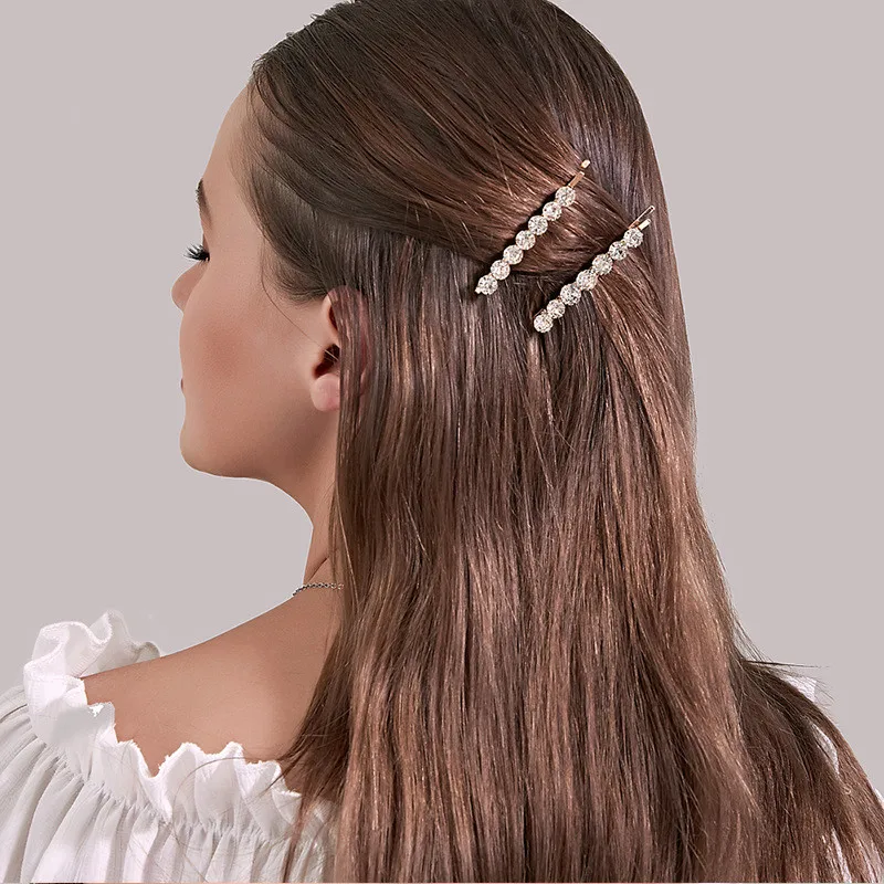 3/4pcs Trendy Pearl Hair Clips For Women Handmade Geometric Hair Barrette Triangle Square Hairpins Snap Hair Styling Accessories