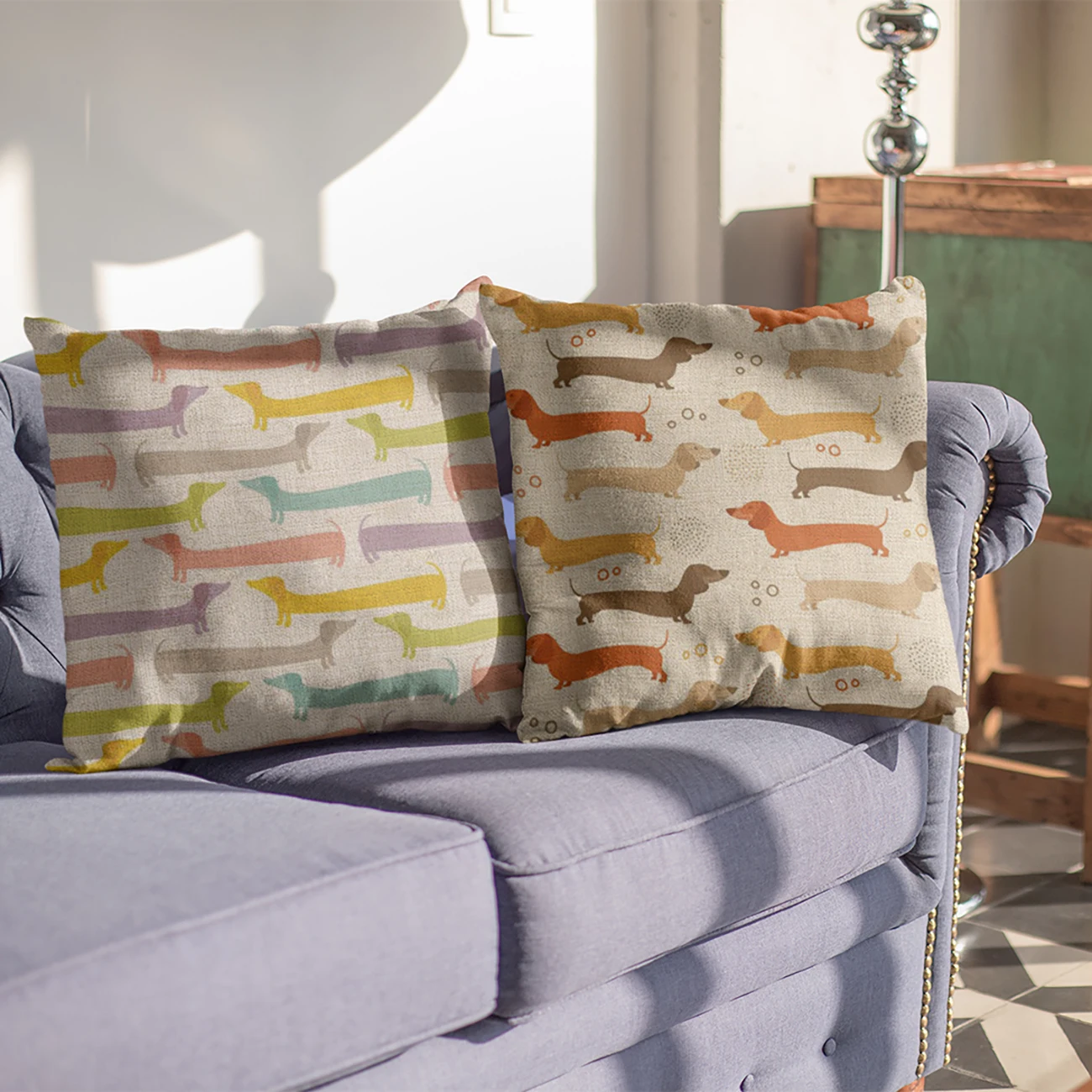 dachshund pillow cover color cute dogs home decoration 40x40 45x45 for living room chair personalized gifts linen cushion cover free global shipping